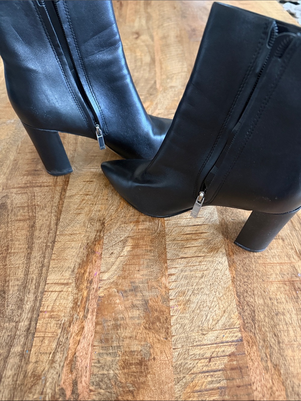 Marc Fisher Black Pointed-Toe Zip Ankle Boots - Picture 4 of 6